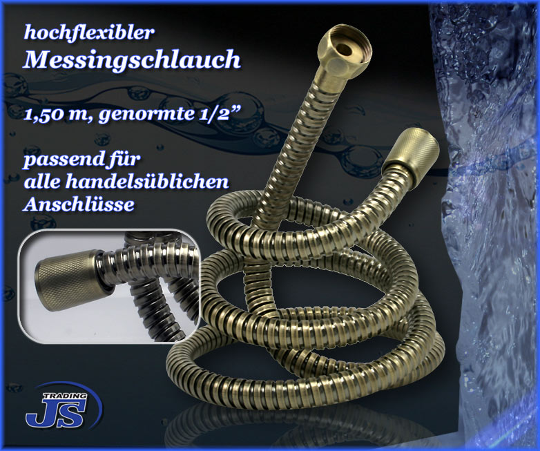 Metall Brauseschlauch Messing/bronze gebürstet.