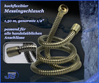 Metall Brauseschlauch Messing/bronze gebürstet.