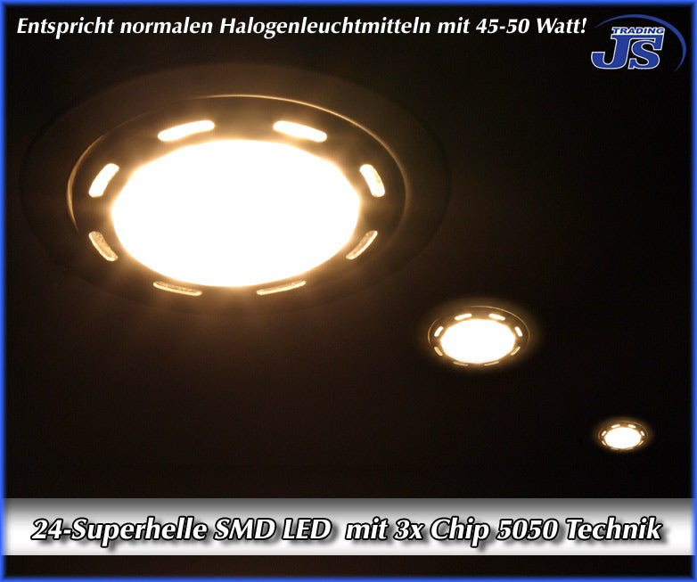 Design Einbau Leuchte Einbaustrahler 24 LED SMD  Ringe Deko NEU