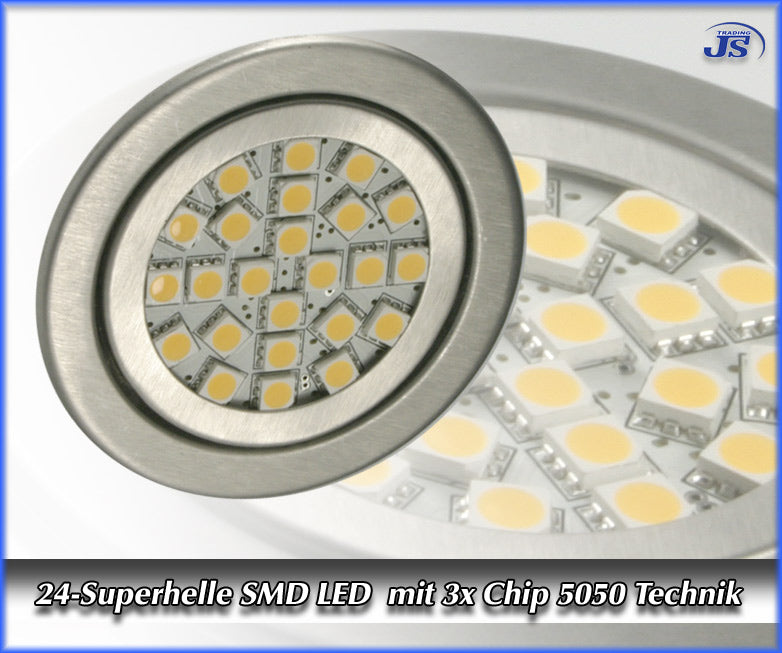 LED Einbau Leuchte Einbaustrahler Strahler 24 SMD 5050 3chip Lampe