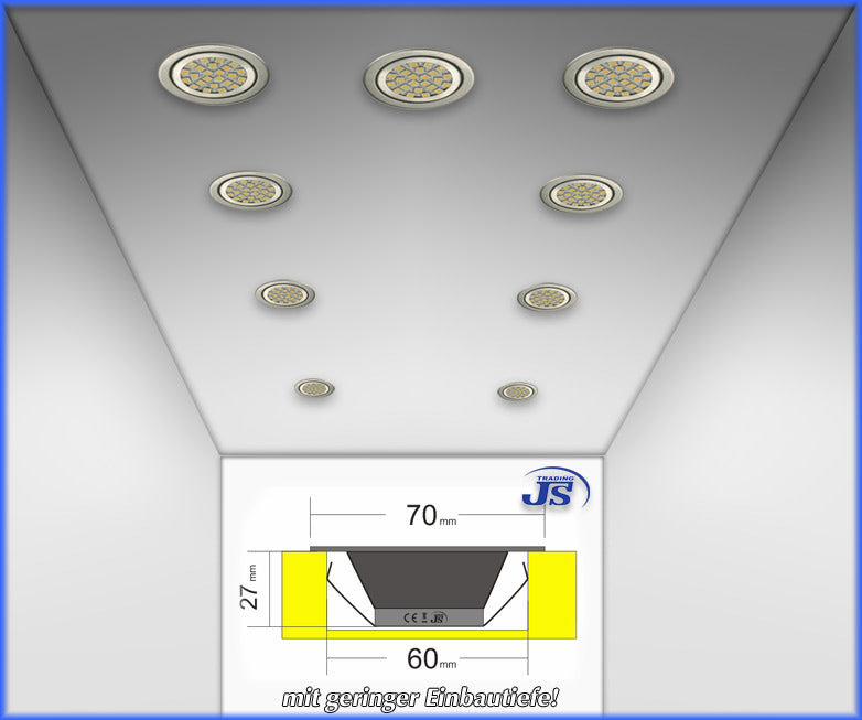 LED Einbau Leuchte Einbaustrahler Strahler 24 SMD 5050 3chip Lampe