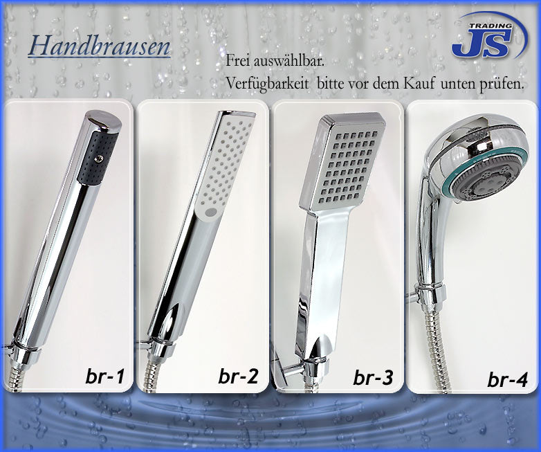 Duschstange, Design-Ablage, Brause und Schlauch 2-Wahl