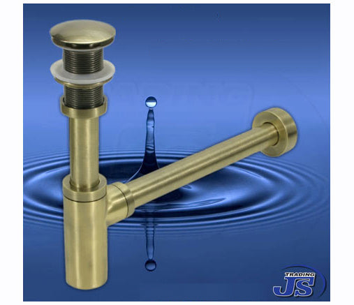 Ablaufgarnitur  Geruchsverschluss  Pop-Up ohne Überlaif Messing Gebürstet