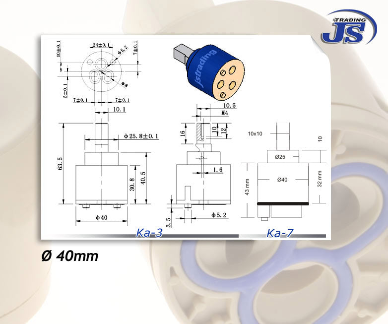 Keramik Kartuschen Oberteile Misch Ventil Armatur Ersatzteil ka-3-9