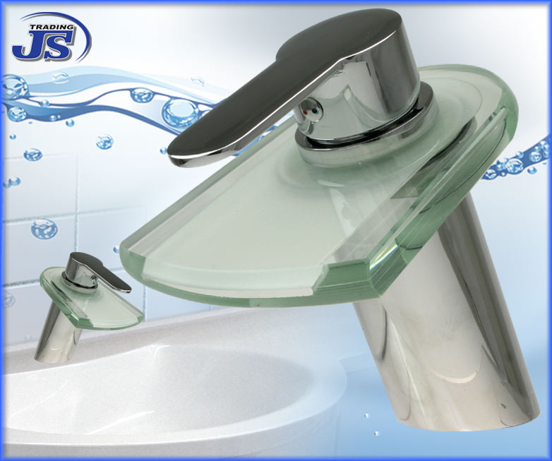 Design-Wasserfall-Armatur einhebelmischer Glas