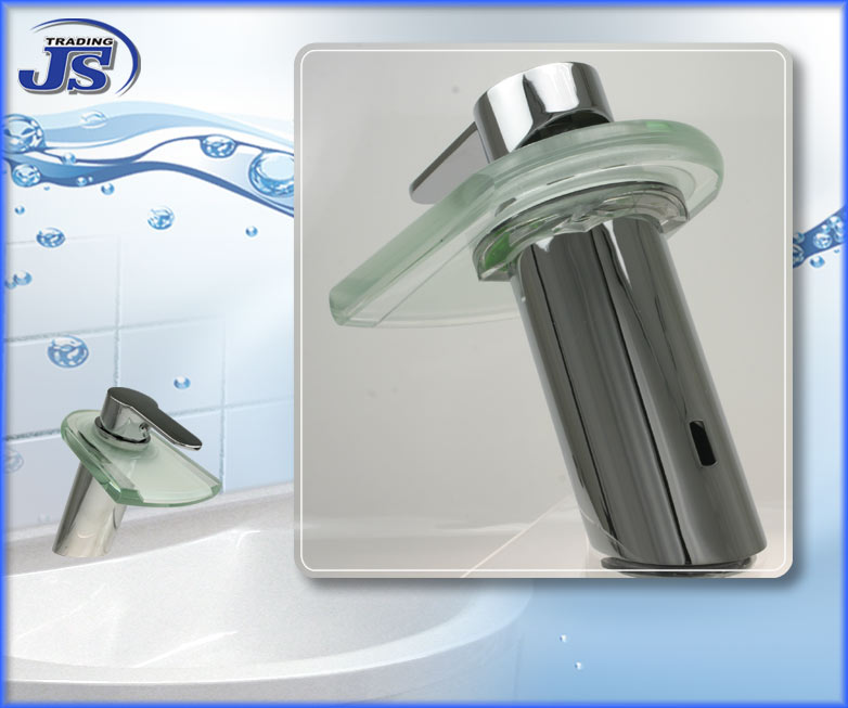 Design-Wasserfall-Armatur einhebelmischer Glas