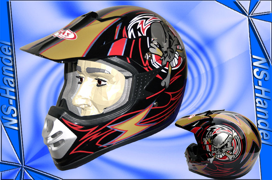 Cross Motorradhelm 9012BLACK- L Crosshelm Endurohelm