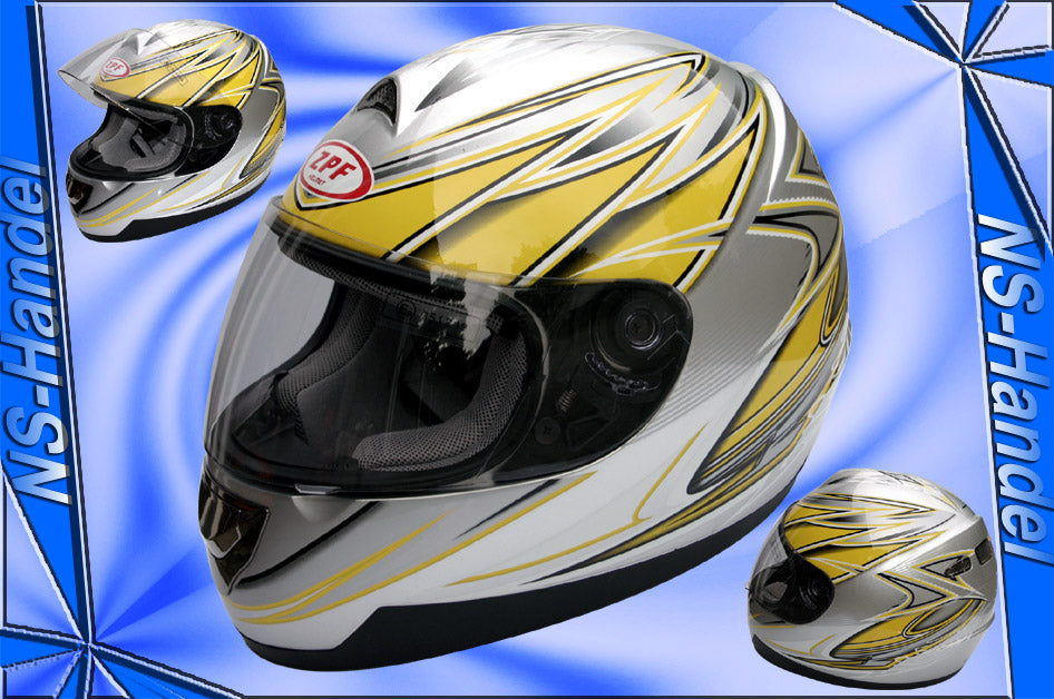 Integralhelm Motorradhelm 802-1 SILVER/GELB-S-M-L-XL