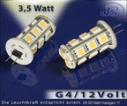 10ST 18 LED G4 Stiftsockel Leuchte Strahler SMD 5050 3chip 12V Energiesparrlampe