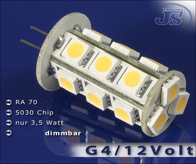 10ST 18 LED G4 Stiftsockel Leuchte Strahler SMD 5050 3chip 12V Energiesparrlampe
