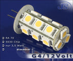 5ST 18 LED G4 Stiftsockel Leuchte Strahler SMD 5050 3chip 12V Energiesparrlampe