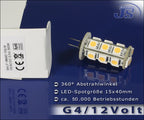 5ST 18 LED G4 Stiftsockel Leuchte Strahler SMD 5050 3chip 12V Energiesparrlampe