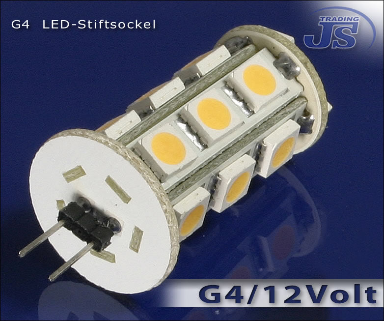 10ST 18 LED G4 Stiftsockel Leuchte Strahler SMD 5050 3chip 12V Energiesparrlampe