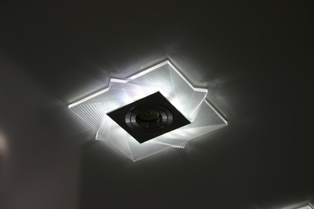 LED Design Akryl-Blende Quad für Einbauleuchten Einbaugehäuse Einbaurahmen