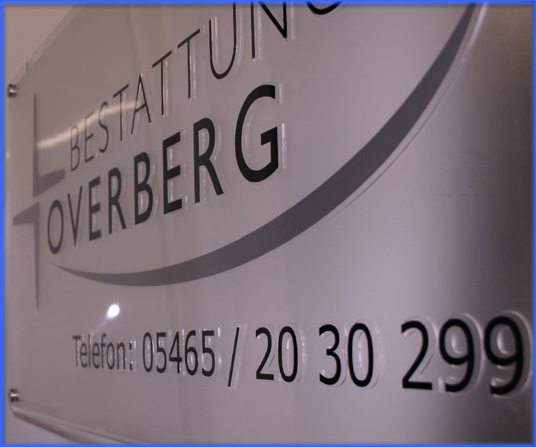 Acryl Schild Firmenschilder LED mit Facette selbst gestalten