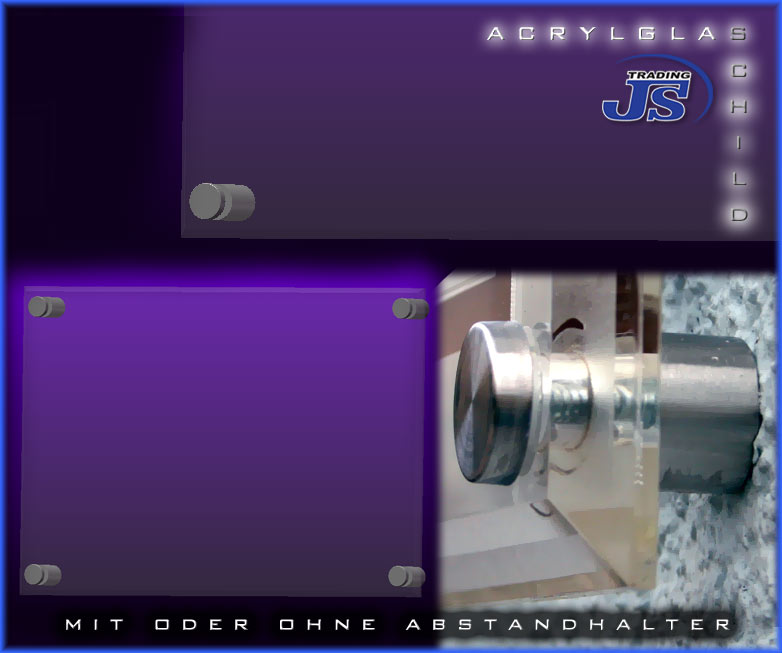 Acrylglas Schild blank Kanzleischilder Werbesch Auswahl