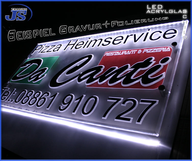 LED Firmenschild Licht Acrylglas blank (297x210x10)