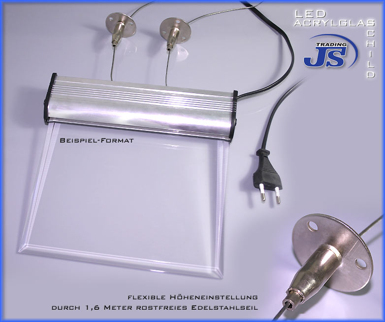 LED Firmenschild Licht Acrylglas blank (297x210x10)