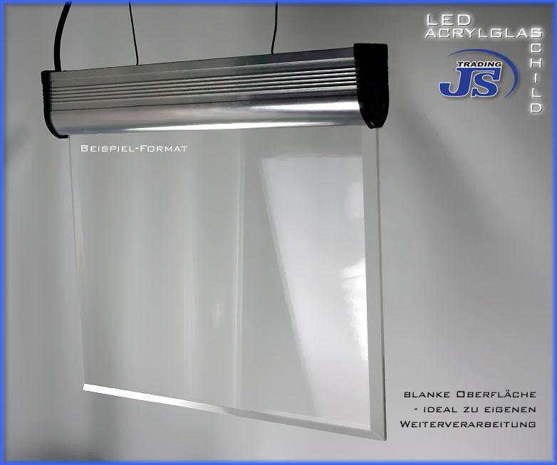 LED Firmenschild Licht Acrylglas blank (297x210x10)