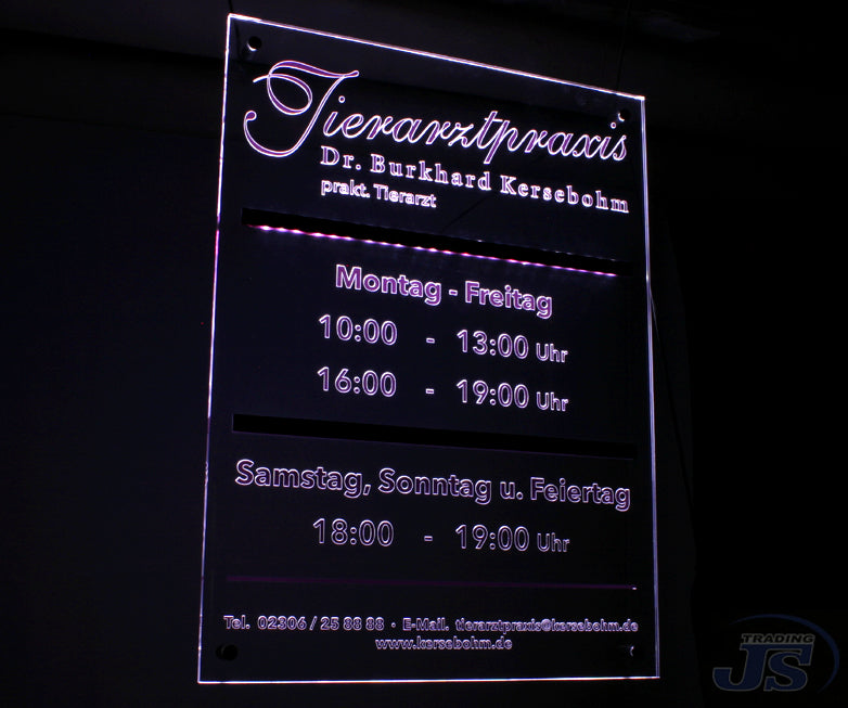 LED Firmen Leuchtwerbung Leuchtreklame Praxisschild gestalten