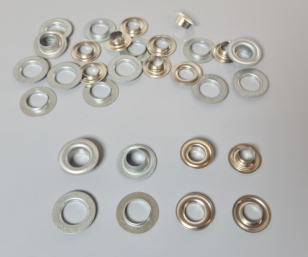 100x Automat Ösen rostfrei aus Messing oder Edelstahl Ø10mm Ø12mm Ø16mm