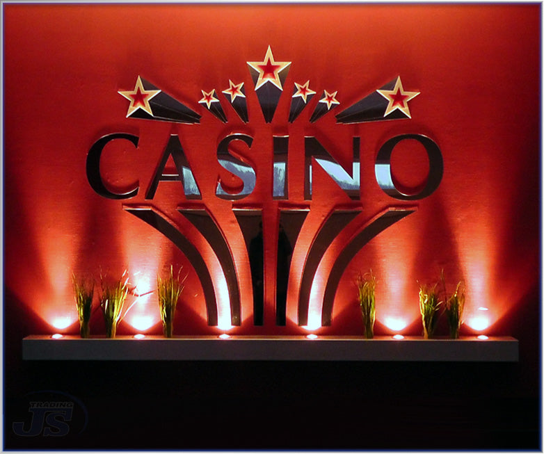 Acrylglas Reklame Beschriftung CASINO Werbeschild Wandtatoo Dekoration