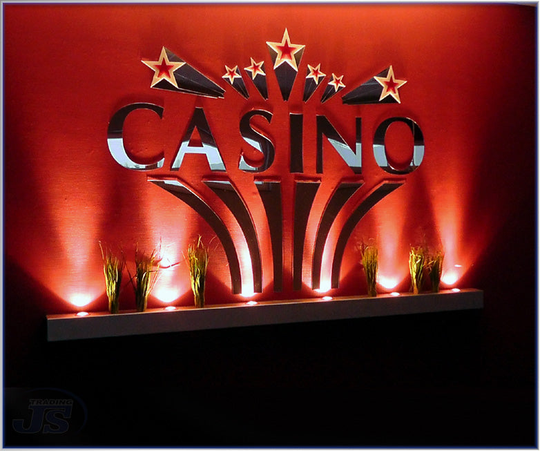 Acrylglas Reklame Beschriftung CASINO Werbeschild Wandtatoo Dekoration