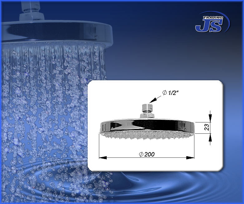 rd-2 Regenkopfbrause Regendusche Duschkopf D200 rund