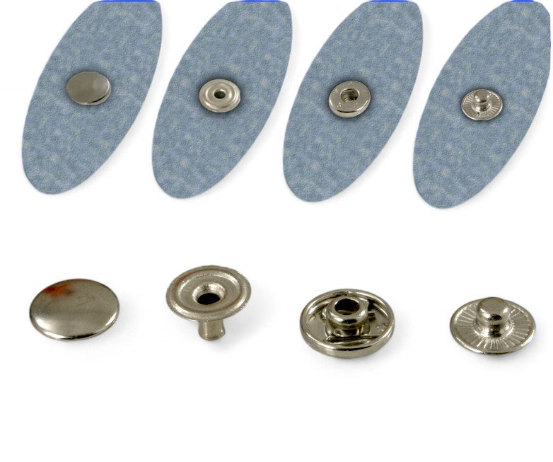 Druckknöpfe Feder Druckknopf Typ Nr-9 aus Messing Silber 11,5 / 12,5 / 15 / 17mm