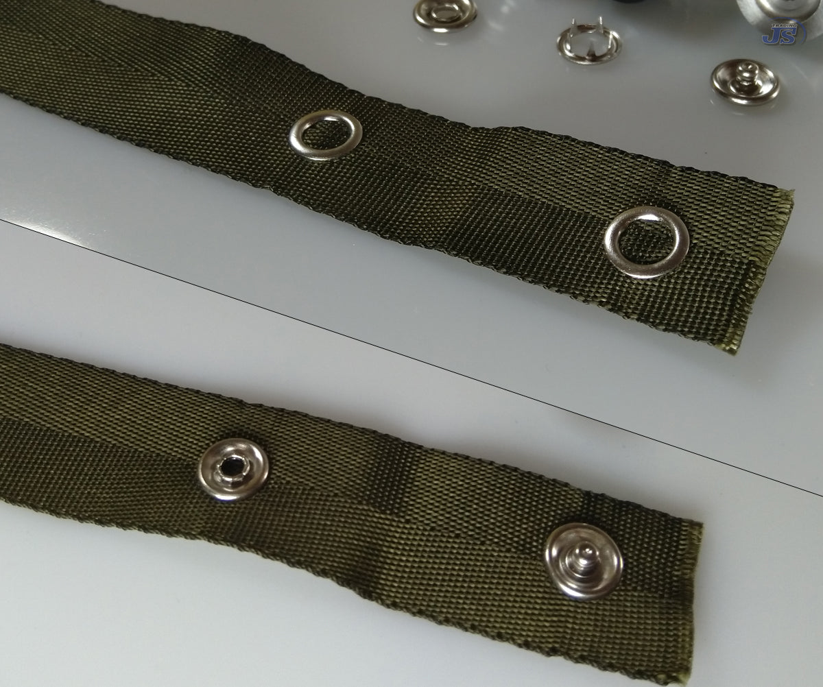 100set Jersey Druckknöpfe 7,5mm 4xTeilig mit Kappe Messing Silber