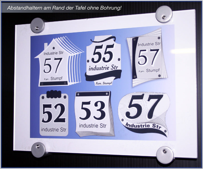 Doppelglas Acryl Schild Praxisschilder mit Umrandung für Papiereinlagen