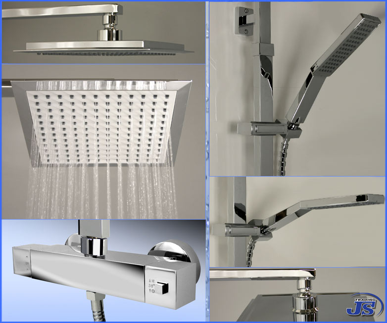 ds-q  Regendusche Duschstange Duschpaneel rechteckig mit BS-1, US-2V