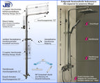 ds-q  Regendusche Duschstange Duschpaneel rechteckig mit BS-1, US-2V
