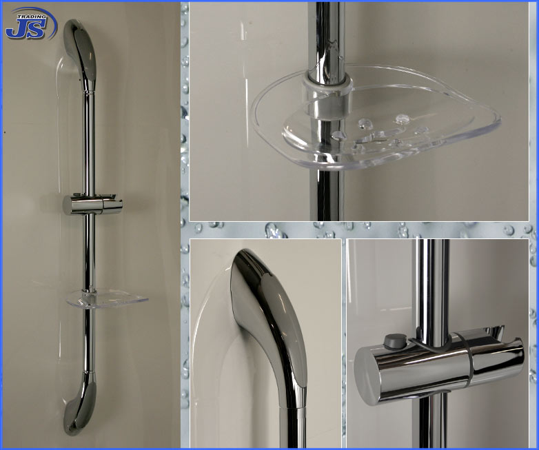 Duschstange SET m Ablage Dusch Brausestange Handbrause Brauseschlauch