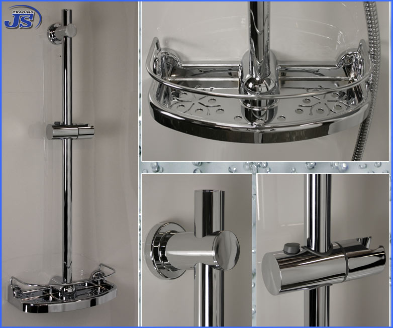 Dusch Brausestange SET Brausegarnitur Ablage Handbrause Brauseschlauch