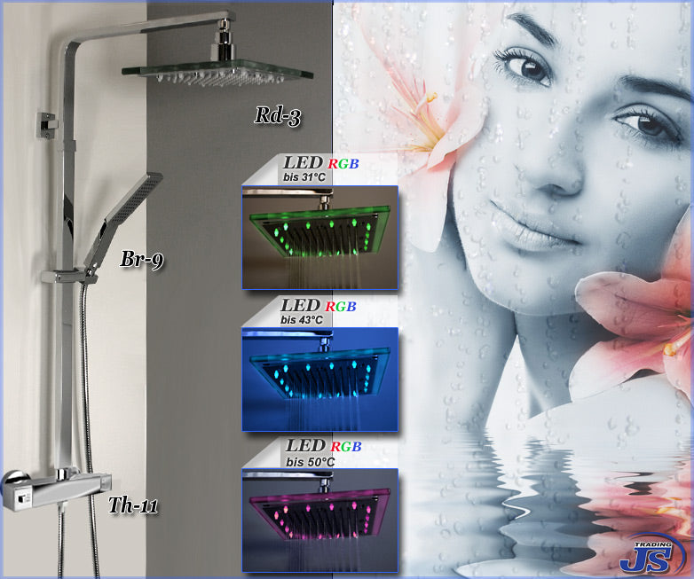 Thermostat Regendusche Duscharmatur Duschstange Duschpaneel Duschkopf