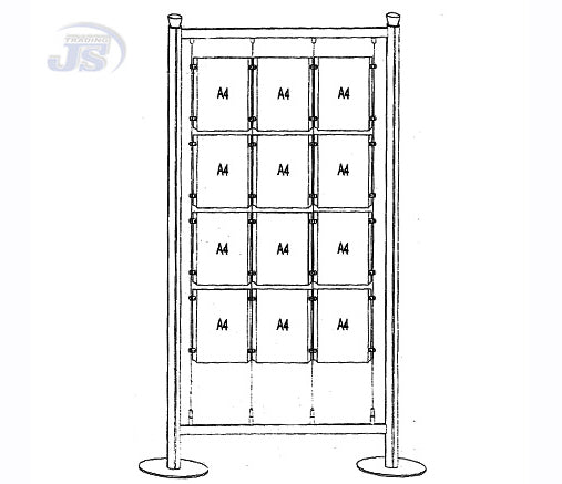Infoständer Präsentationsständer Seilsystem Doppelglas Schilder Exposéständer