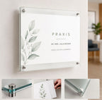 Doppelglas Acryl Schild Praxisschilder Firmenschild für Papiereinlagen