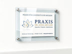 Doppelglas Acryl Schild Praxisschilder Firmenschild für Papiereinlagen