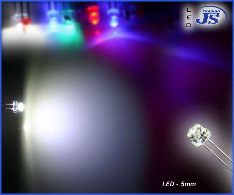 10er Pack einzel LEDs 5mm weiss Leuchtdiode Diode