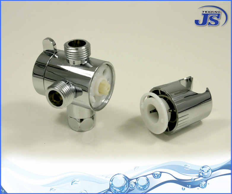 3-Wege Umschaltventil für Duschkopf und Handbrause verchromt