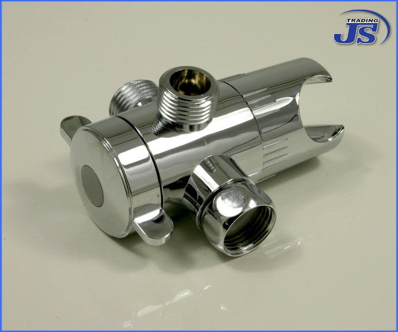 3-Wege Umschaltventil für Duschkopf und Handbrause verchromt