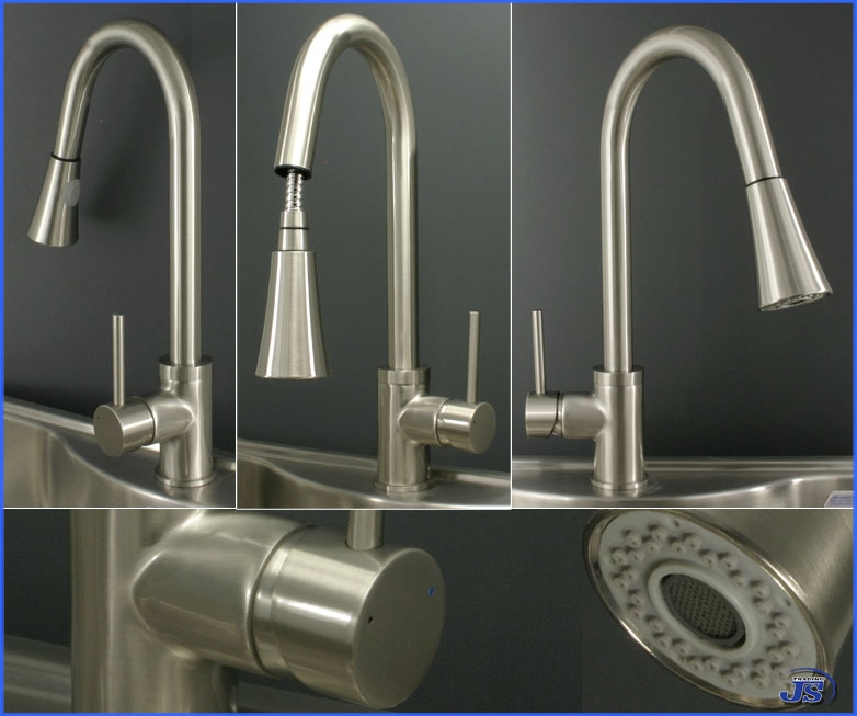 Niederdruck Küchen Armatur Einhebelmischer Edelstahl Gebürstet Optik