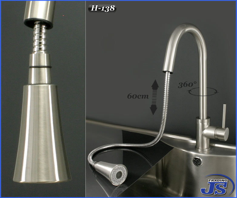 Niederdruck Armatur Küchen Spültisch Einhebelmischer Edelstahl Gebürstet Optik