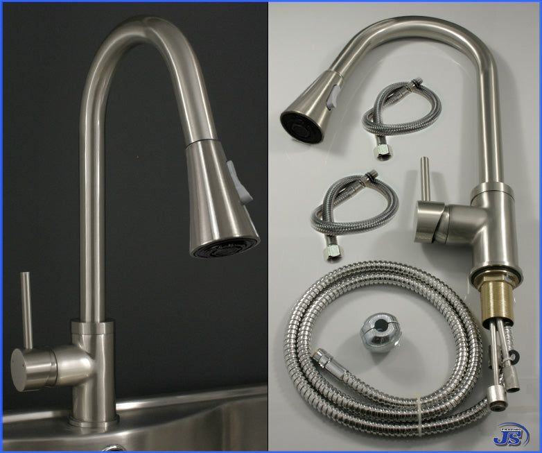 Niederdruck Armatur Küchen Spültisch Einhebelmischer Edelstahl Gebürstet Optik