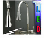 Niederdruck Küchen RGB LED Einhebelmischer Spültisch Armatur Wahl Set