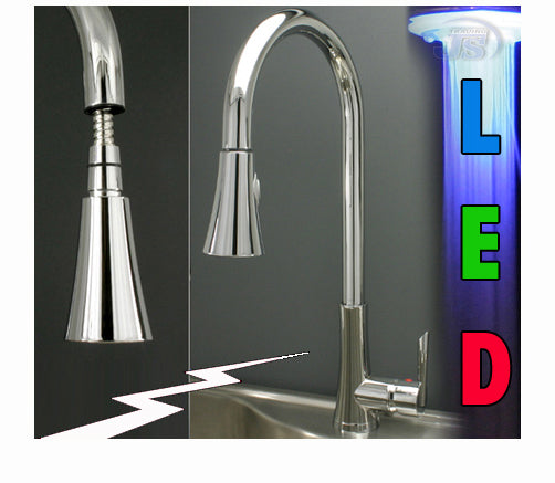 Niederdruck Küchen RGB LED Einhebelmischer Spültisch Armatur Wahl Set