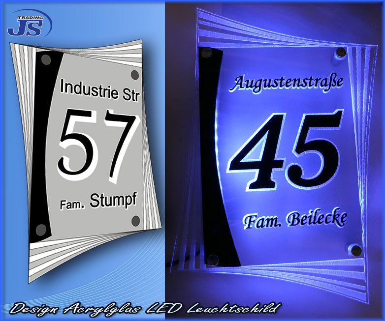 Hausnummernschild LED leuchtschild Acryl Türschild