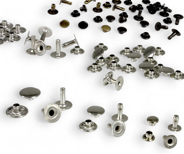 100x Hohlnieten Nieten aus Messing Silber Schwarz in versch. Durchmessern