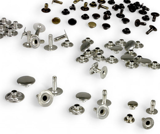 100x Hohlnieten Nieten aus Messing Silber Schwarz in versch. Durchmessern